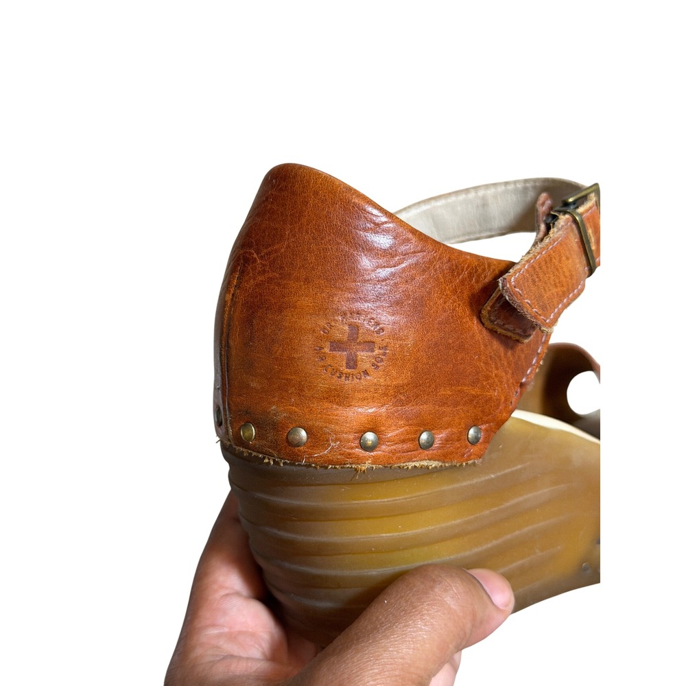 VTG Dr. Martens 12327 Ruana Oxblood Brown Leather Wedge Heels Studded Womens 9 - Picture 5 of 8